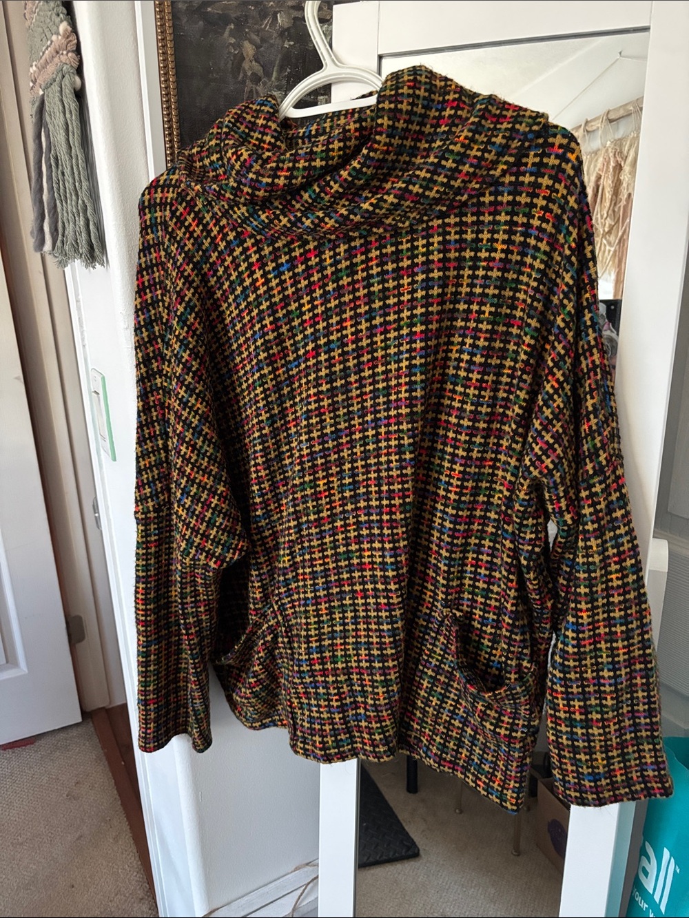 Multicolor  Funnel Neck Women's Sweater